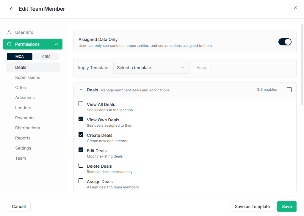 Custom Team Permissions